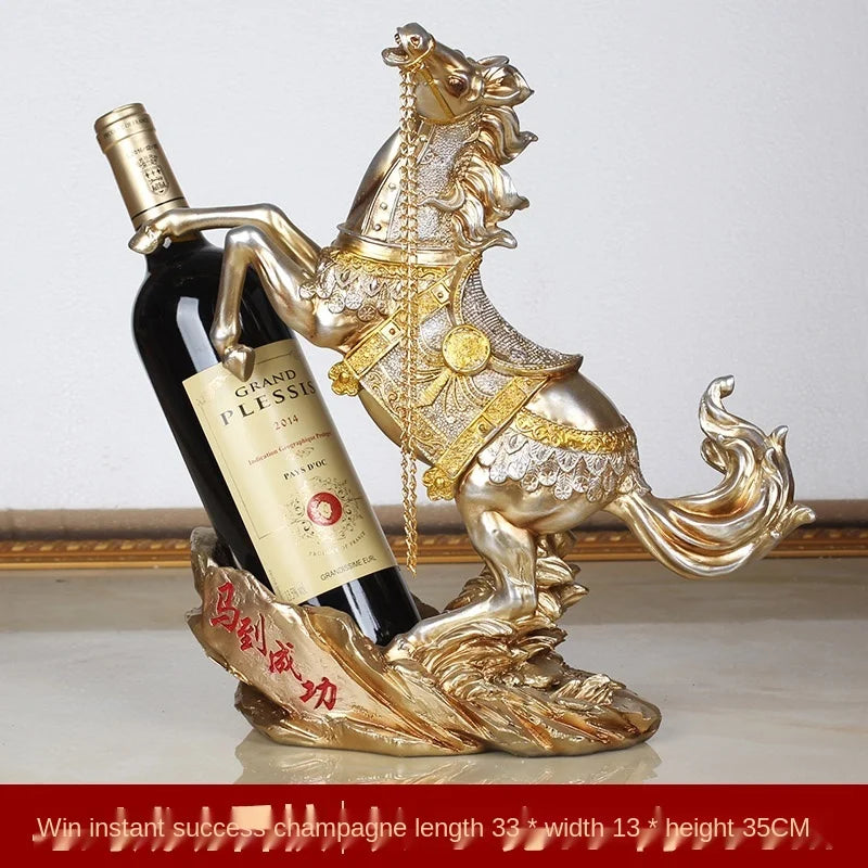 Wine Rack In European Style With Horse For Home Decoration In A Creative Way