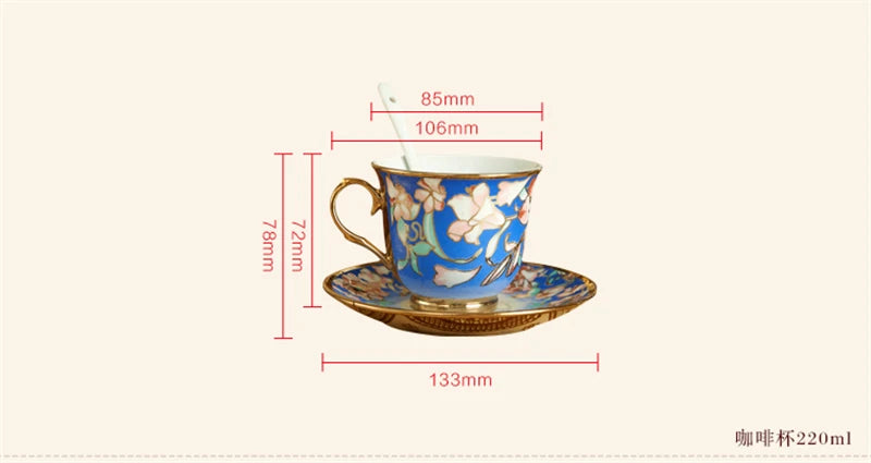 Europe Porcelain Coffee Cup And Saucer sets Classic Ceramic Tea cup Espresso Cup Milk cup Fashion home Decoration accessories