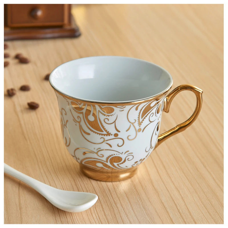 Europe Porcelain Coffee Cup And Saucer sets Classic Ceramic Tea cup Espresso Cup Milk cup Fashion home Decoration accessories