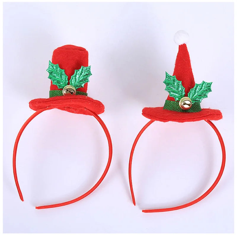 Cute Christmas Hat Hairband 1pc For Xmas Party Decoration Kids Gifts New Year Supplies – Red, Green