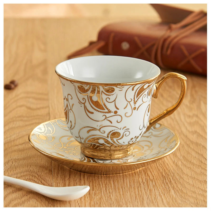 Europe Porcelain Coffee Cup And Saucer sets Classic Ceramic Tea cup Espresso Cup Milk cup Fashion home Decoration accessories