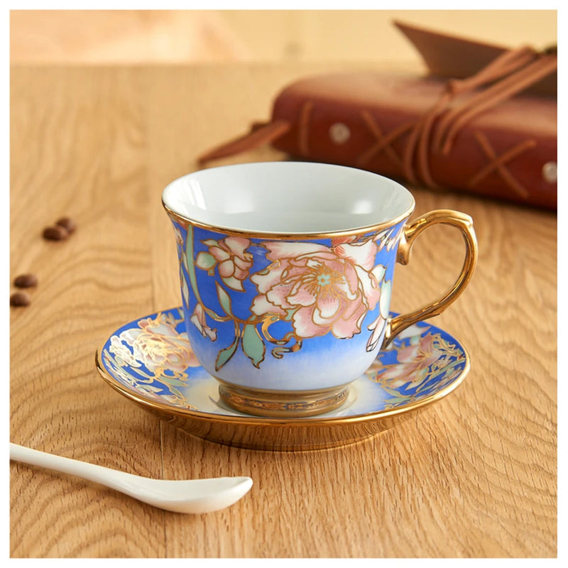 Europe Porcelain Coffee Cup And Saucer sets Classic Ceramic Tea cup Espresso Cup Milk cup Fashion home Decoration accessories