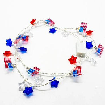 American Flag LED 4th Of July Light Up Necklaces As Party Favor