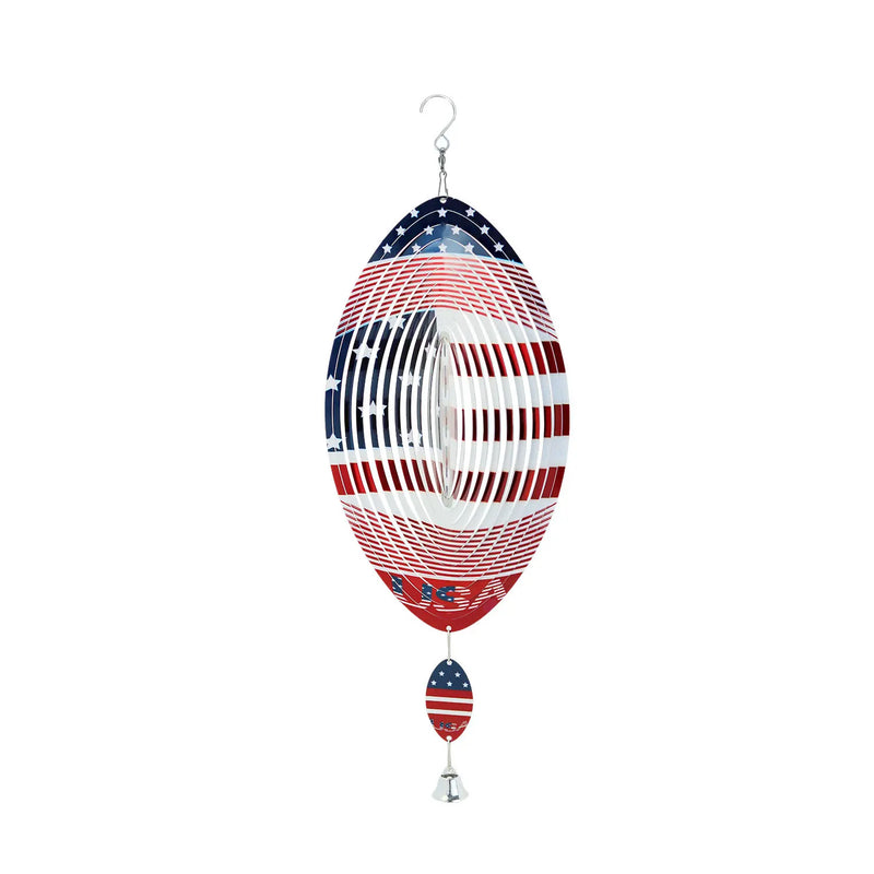 American Flag Like Automatic Garden Wind Spinner For 4th Of July Garden Decorations