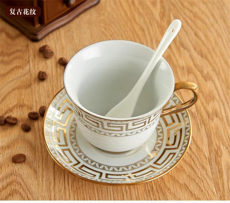 Europe Porcelain Coffee Cup And Saucer sets Classic Ceramic Tea cup Espresso Cup Milk cup Fashion home Decoration accessories