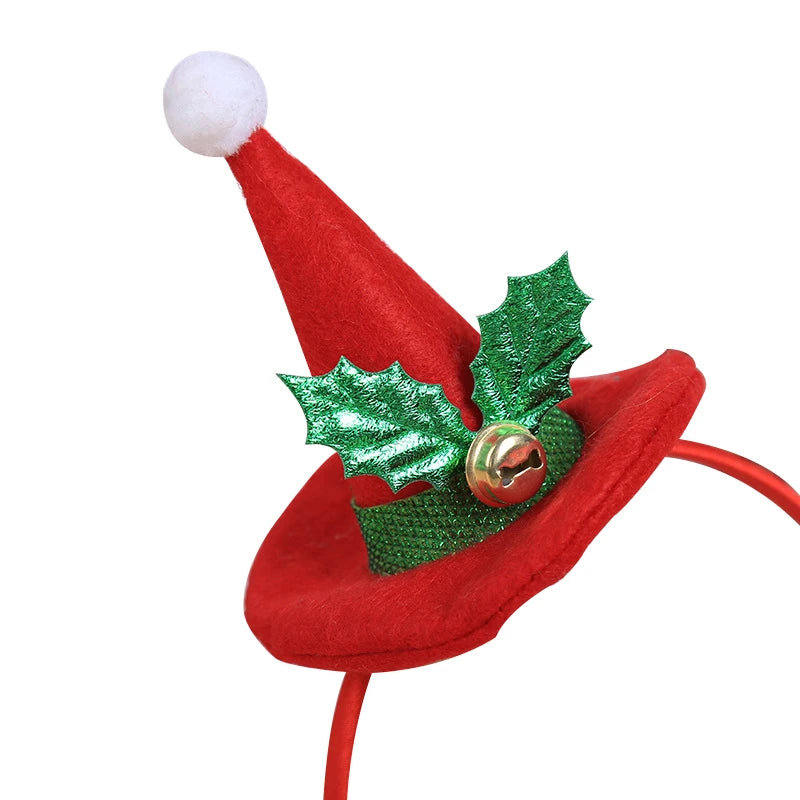 Cute Christmas Hat Hairband 1pc For Xmas Party Decoration Kids Gifts New Year Supplies – Red, Green