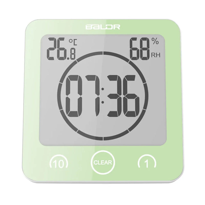 Digital LCD Wall Clock Waterproof For Bathroom Shower Kitchen To Withstand Water Splashes