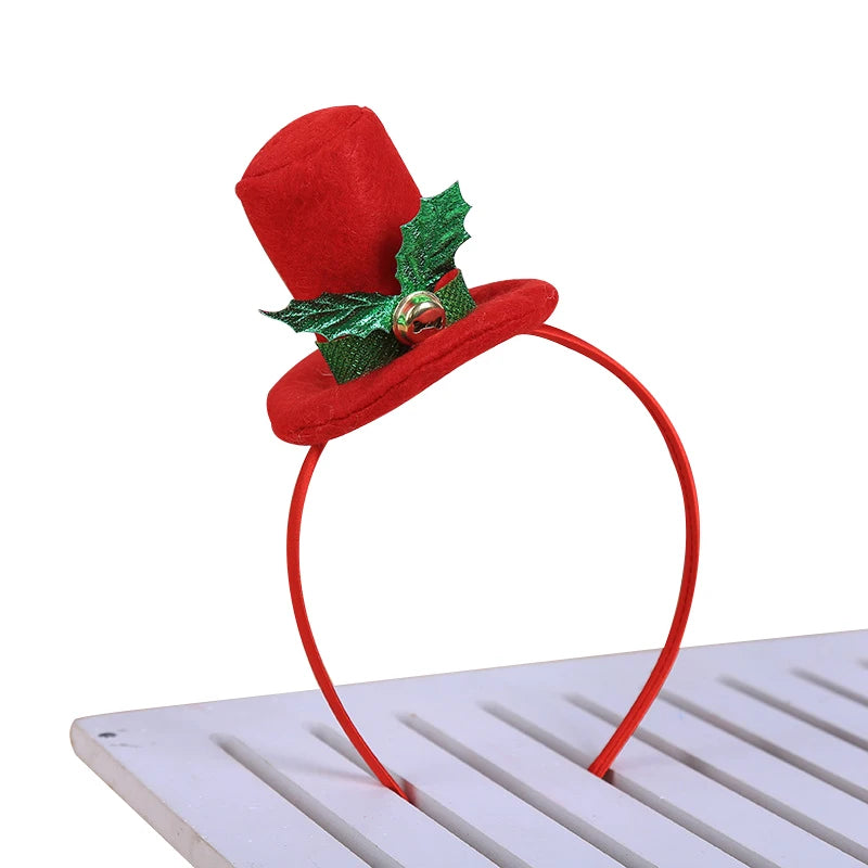 Cute Christmas Hat Hairband 1pc For Xmas Party Decoration Kids Gifts New Year Supplies – Red, Green