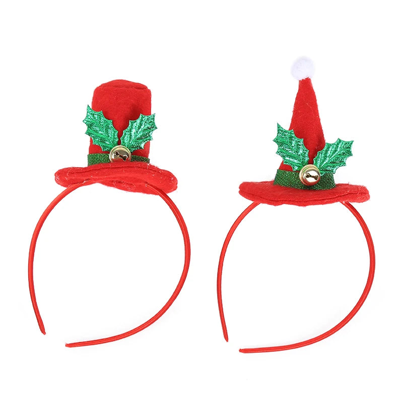 Cute Christmas Hat Hairband 1pc For Xmas Party Decoration Kids Gifts New Year Supplies – Red, Green