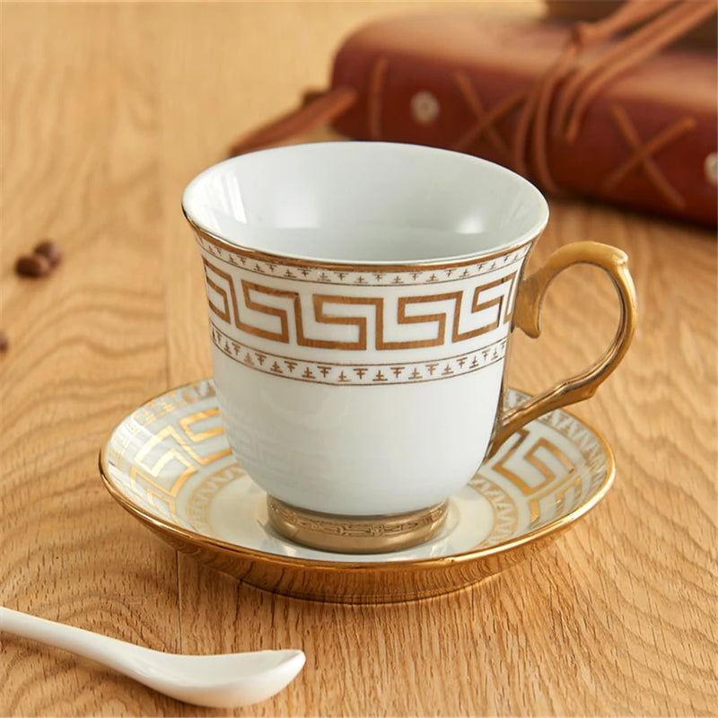 Europe Porcelain Coffee Cup And Saucer sets Classic Ceramic Tea cup Espresso Cup Milk cup Fashion home Decoration accessories