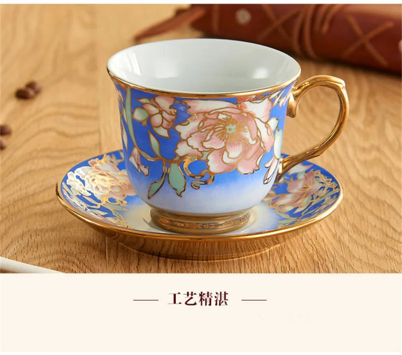 Europe Porcelain Coffee Cup And Saucer sets Classic Ceramic Tea cup Espresso Cup Milk cup Fashion home Decoration accessories