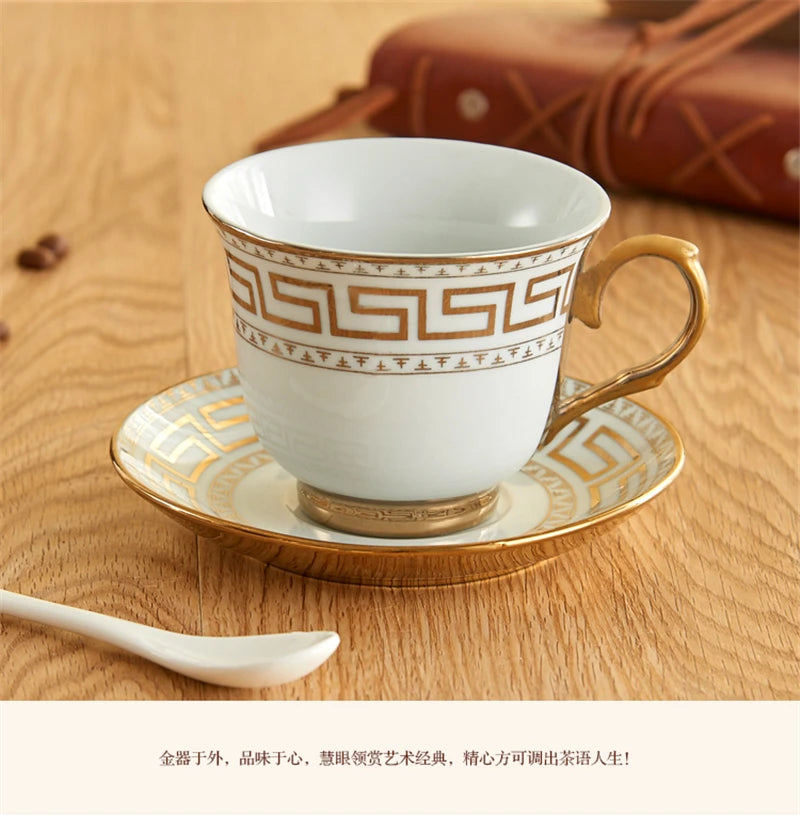 Europe Porcelain Coffee Cup And Saucer sets Classic Ceramic Tea cup Espresso Cup Milk cup Fashion home Decoration accessories