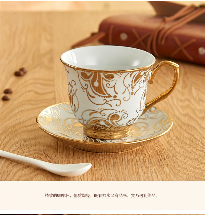 Europe Porcelain Coffee Cup And Saucer sets Classic Ceramic Tea cup Espresso Cup Milk cup Fashion home Decoration accessories