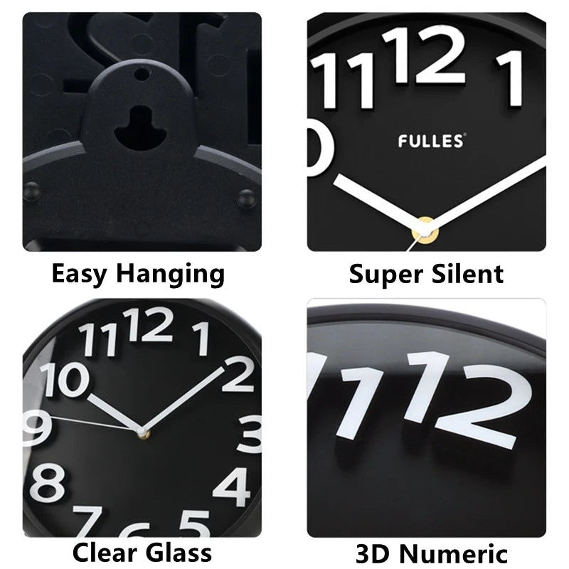 3D Numeric Wall Clock High Quality Super Silent Modern Design For Home Decor Or Wall Art