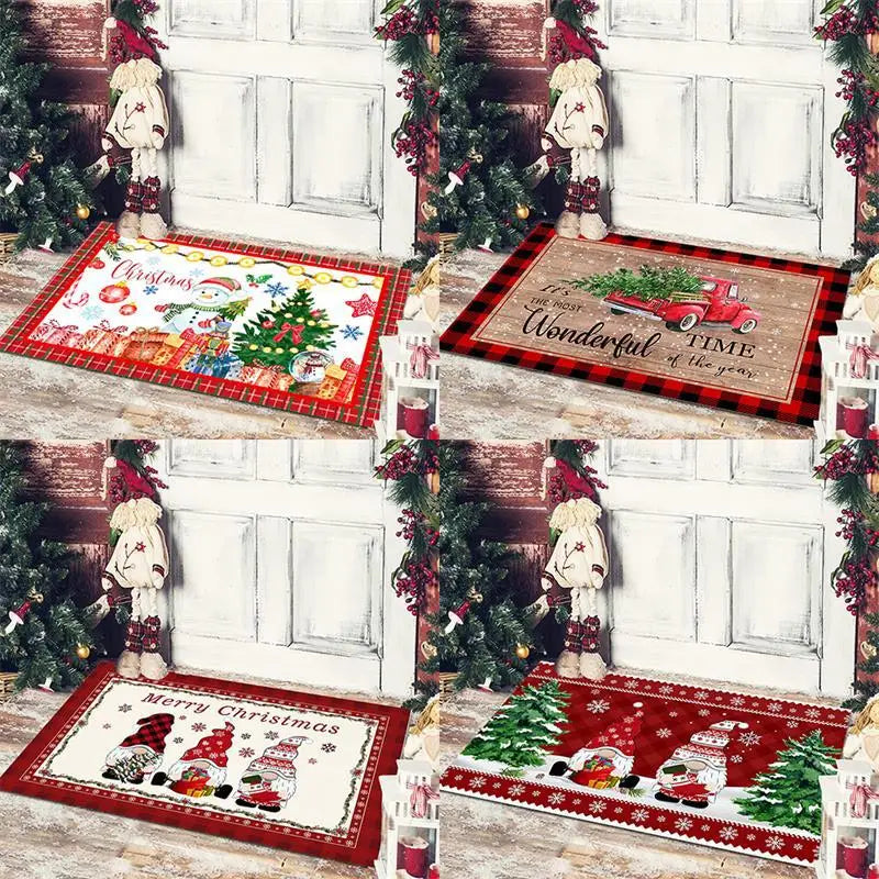 Christmas Floor Mat Anti Slip For Entrance Bedroom Bath For Home Decoration New Year Gift