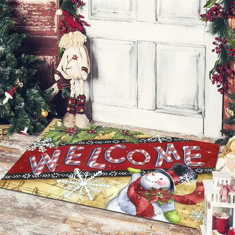 Christmas Floor Mat Anti Slip For Entrance Bedroom Bath For Home Decoration New Year Gift