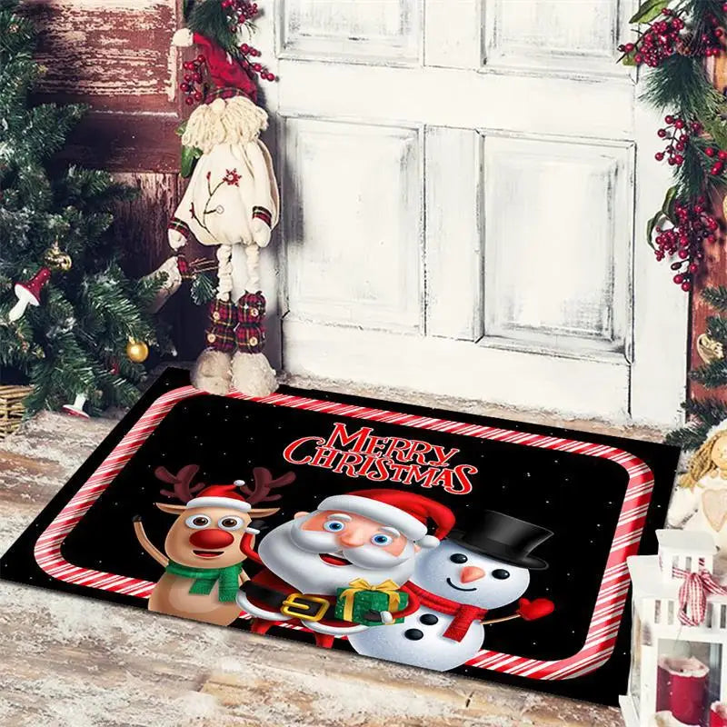 Christmas Floor Mat Anti Slip For Entrance Bedroom Bath For Home Decoration New Year Gift