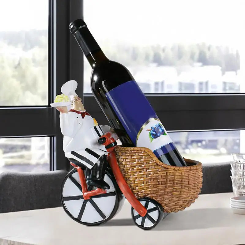 Chef Wine Rack Kitchen European Decoration Bicycle Design Living Room TV Stand Decoration Wine Rack European Ornament Home