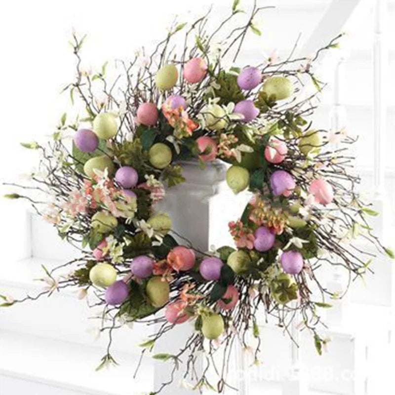 5 Styel Bow Ribbon Easter Eggs Wreath Easter Eggs Garland Door Ornaments Wall Decor Happy 2023 Easter Day Decor For Home Kids