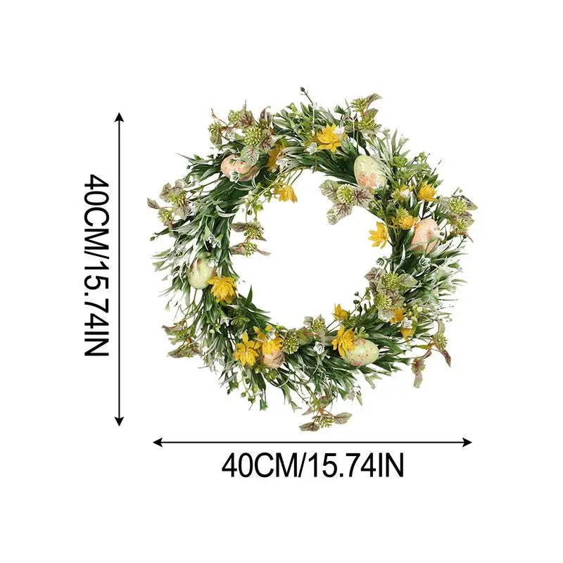 Artificial Easter Wreath Easter Decorations 5 Style Bow Ribbon Easter Eggs Wreath Happy 2024 Easter Day Decor For Home Kids