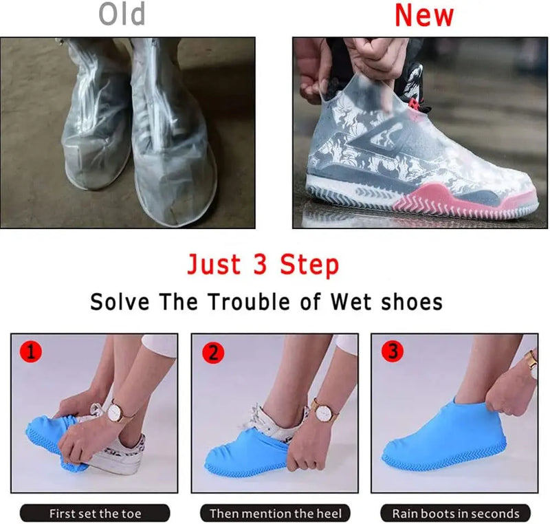 Waterproof Shoes Covers 1 Pair Reusable Of Silicone For Outdoor