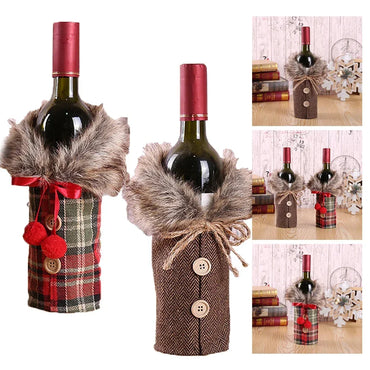 Christmas Wine Bottle Cover Decorations For Home Décor And Xmas New Year Gifts – A, B