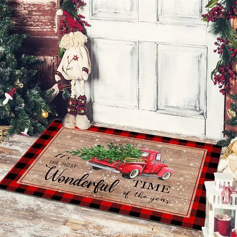 Christmas Floor Mat Anti Slip For Entrance Bedroom Bath For Home Decoration New Year Gift