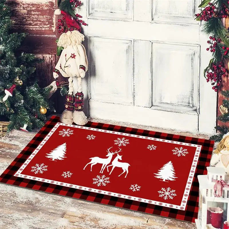 Christmas Floor Mat Anti Slip For Entrance Bedroom Bath For Home Decoration New Year Gift