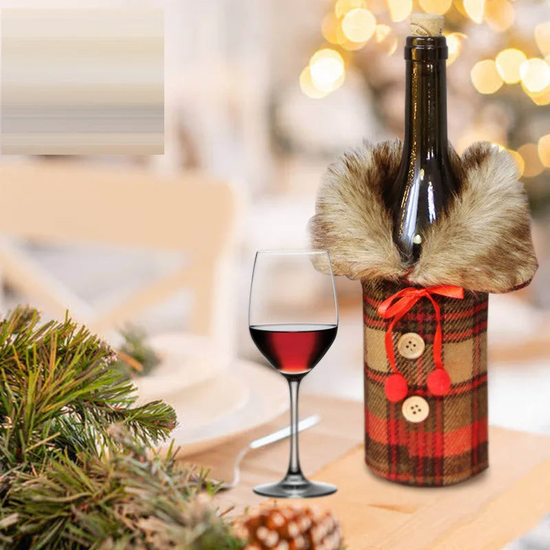 Christmas Wine Bottle Cover Decorations For Home Décor And Xmas New Year Gifts – A, B