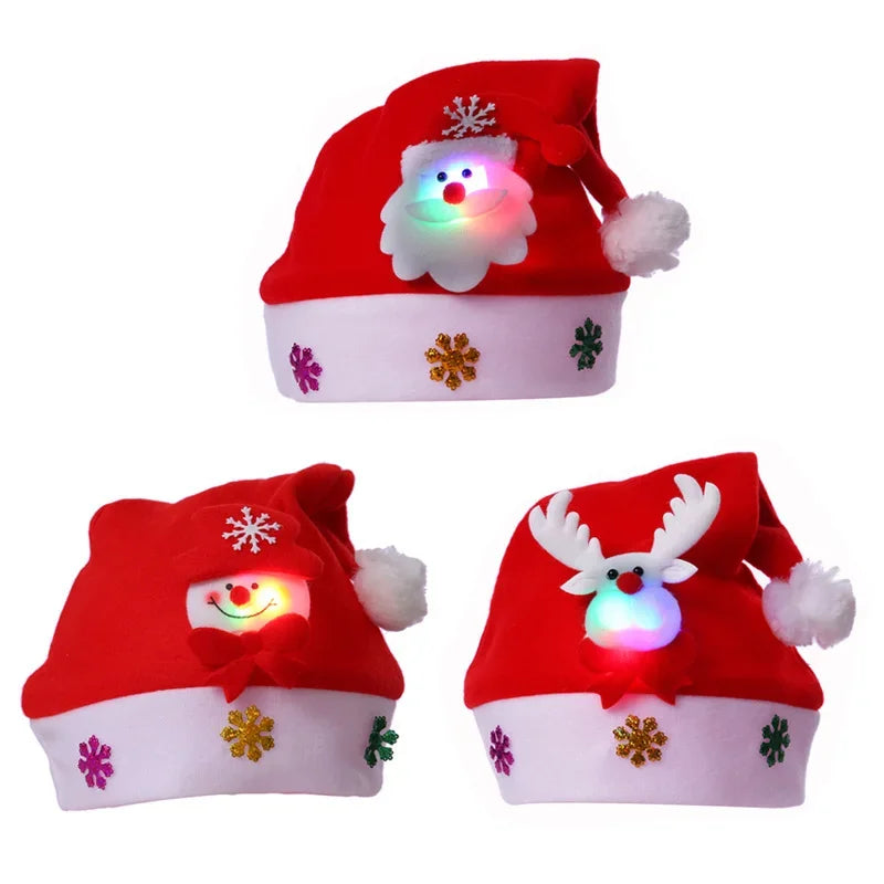 Christmas Hats With Santa Claus Snowman Elk For Home Decoration New Year Party Or Gift