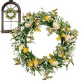 Artificial Easter Wreath Easter Decorations 5 Style Bow Ribbon Easter Eggs Wreath Happy 2024 Easter Day Decor For Home Kids