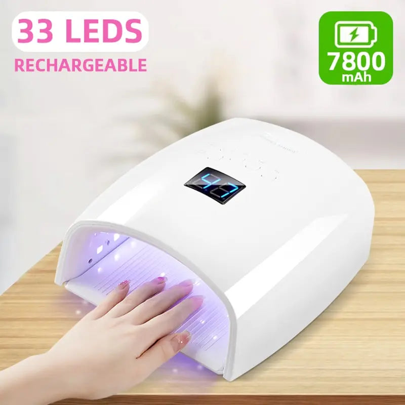 UV LED Nail Lamp Rechargeable 66W Cordless For Gel Polish Professional Nail Art Tools For Home And Salon