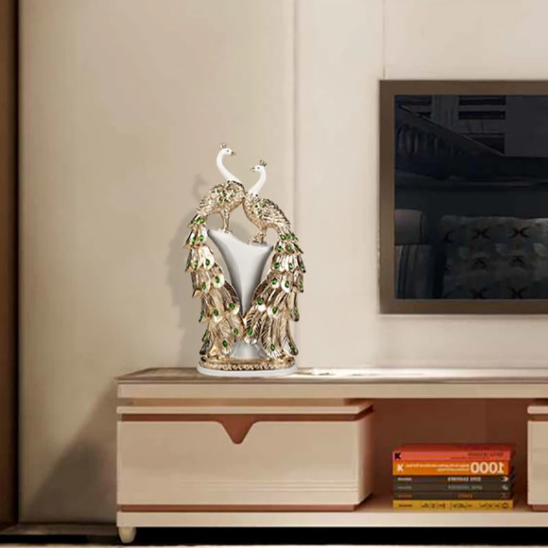Nordic Peacock Statue For Room Décor Porch Modern Decoration Wedding Luxury Gifts