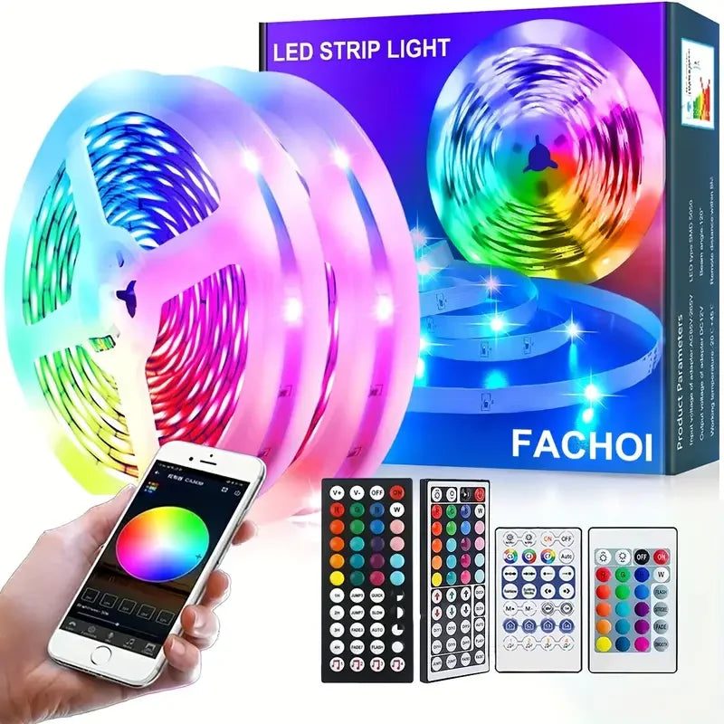 LED Strip Lights Of 100ft With 5050 RGB  USB Powered With Built-in Microphone APP And Remote Control