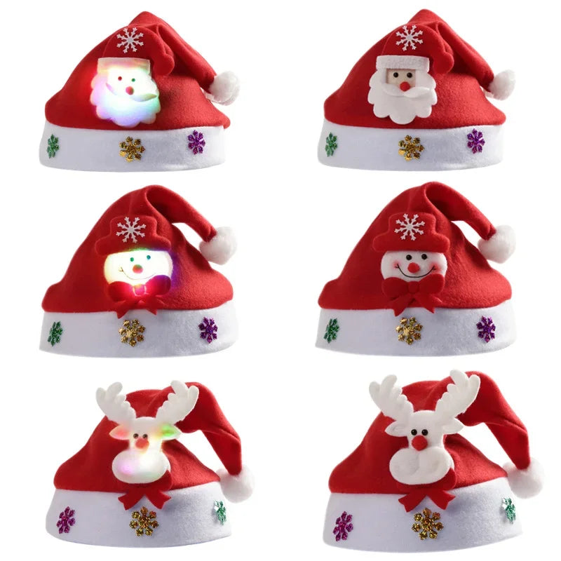 Christmas Hats With Santa Claus Snowman Elk For Home Decoration New Year Party Or Gift