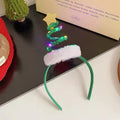 Christmas Headband With LED Lights For Adult And Child - Green And Red Color Xmas Tree Hair Band