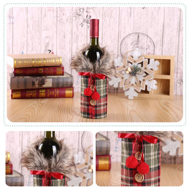 Christmas Wine Bottle Cover Decorations For Home Décor And Xmas New Year Gifts – A, B