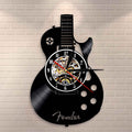 Antique Style Vinyl Record Acoustic Guitar LED Wall Clock For Music lovers