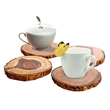 Wooden Log Coasters For Glasses Tea/Coffer Cups As Desk Organizer