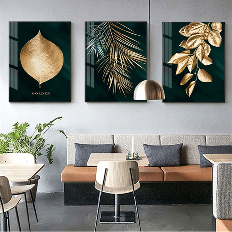 Modern Nordic Canvas Leaf Painting For Minimalist Home Decor Or Wall Art