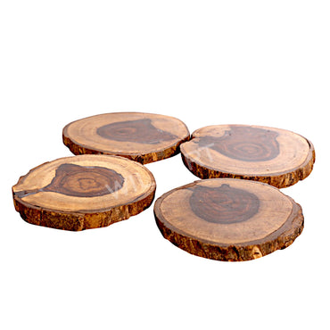 Wooden Log Coasters For Glasses Tea/Coffer Cups As Desk Organizer