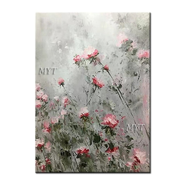 Pure Handmade Palette Knife Flower Canvas Oil Painting Wall Art Canvas Pictures Artwork For Home Decoration Wall Pictures