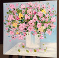 Unframed Handmade Modern Abstract Oil Painting Reproduction Knife Flowers For Home Decoration